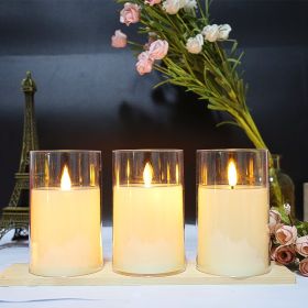 Led Electronic Luminous Candle Imitation Transparent Glass (Option: 7.5X12.5CM-Swing)