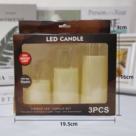 Led Electronic Luminous Candle Imitation Transparent Glass (Option: 5.5X10X12.5 threepiece set-Bullets)