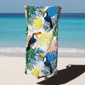 Absorbent Quick-drying Microfiber Bath Towel For Swimming (Option: Jungle parrot-180x90CM)