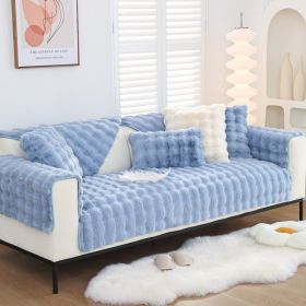 Warm Sofa Bubble Plush Pillowcase Pillow (Option: Light Blue-30x50cm pillow)