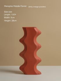 Flower Arrangement Dried Flower Decoration Color Art Entrance Model Room (Option: Dirty Orange Powder)