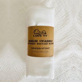 Pure Color Bamboo Cotton Wrap Towels For Newborn Babies (Option: White-120x120cm)