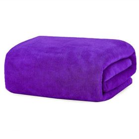 Large Cotton Absorbent Quick Drying Lint Resistant Towel (Option: Deep purple-80x190cm)