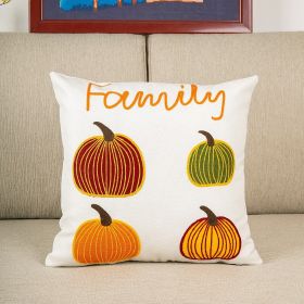 Pumpkin Embroidered Halloween Pillow Cover Lumbar Support (Option: Pumpkin 1-45 ï¿½ï¿½ 45cm-Without pillow core)