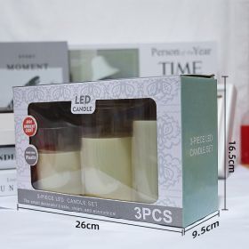 Led Electronic Luminous Candle Imitation Transparent Glass (Option: 7.5X10X12.5 threepiece set-Water drop core)