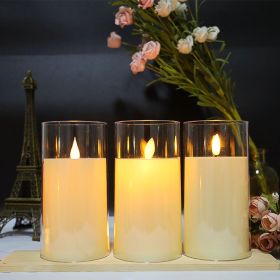 Led Electronic Luminous Candle Imitation Transparent Glass (Option: 7.5X15CM-Swing)