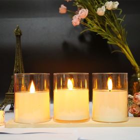Led Electronic Luminous Candle Imitation Transparent Glass (Option: 7.5X10CM-Bullets)