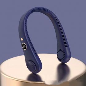 Fashion New Leaf-free Halter Fan (Option: Lake Blue-USB)